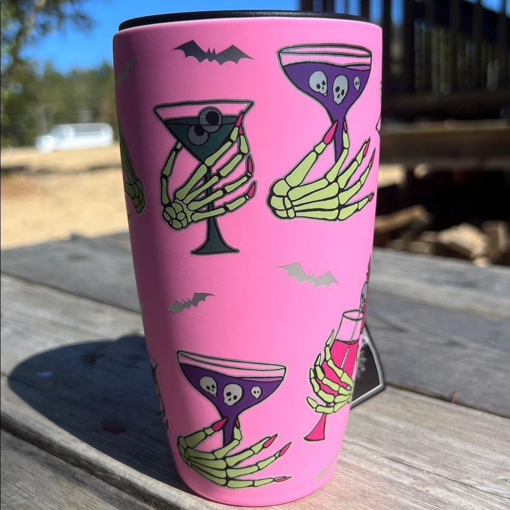 Pink Halloween Skeleton Hand Mug @ 10 oz - Picture 2 of 10